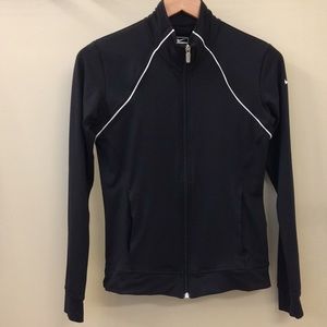 Nike women’s full zip jacket black/ white detail